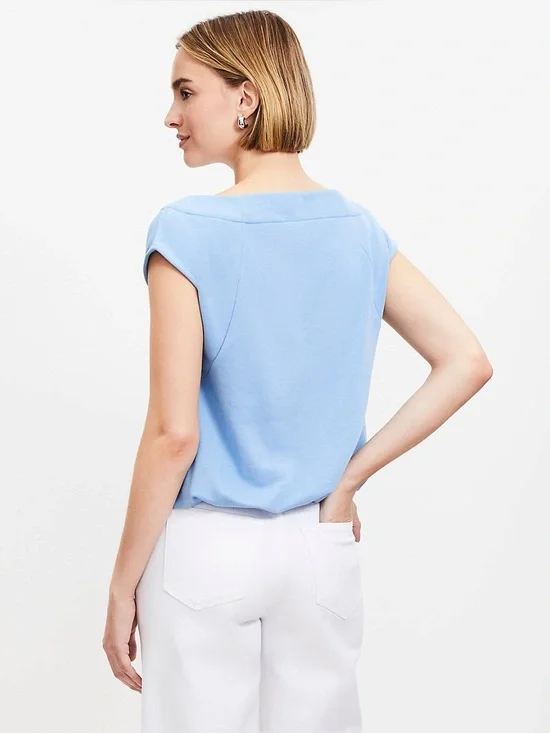 LOFT Muscle Bubble Hem Sweatshirt Allure Azul Size Small - Picture 3 of 7